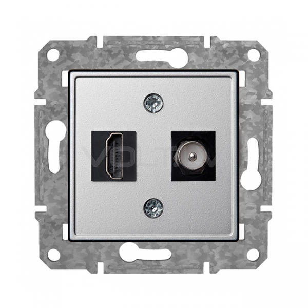 Rozete HDMI+TV "Alumīnijs" Epsilon