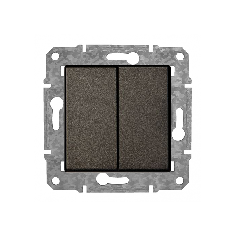 Переключатель 1+1 "Антрацит" Epsilon