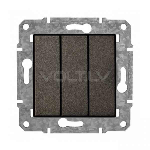 Выключатель 1+1+1 "Антрацит" Epsilon