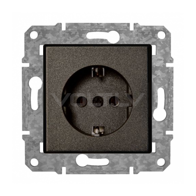 Розетка с/з с детской защитой "Антрацит" Epsilon