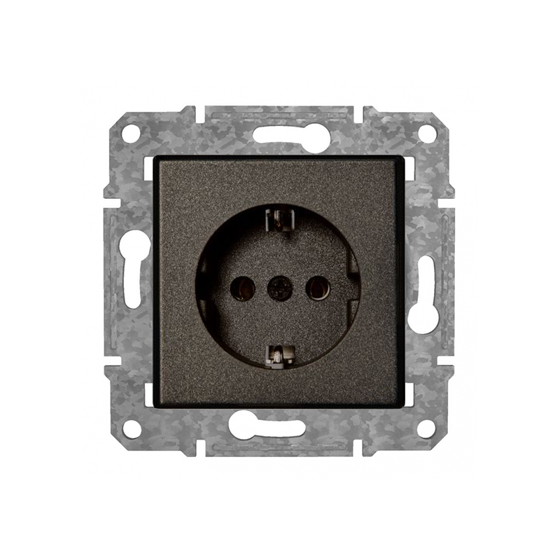 Розетка с/з "Антрацит" Epsilon