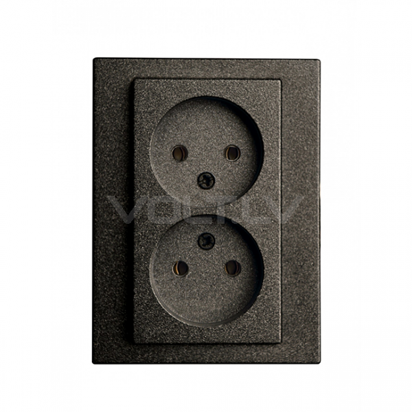 Розетка 1+1 б/з "Антрацит" Epsilon