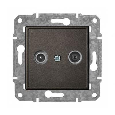 Розетка TV+R проходная "Антрацит" Epsilon