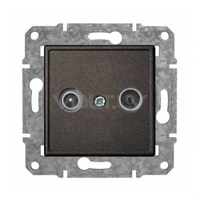 Розетка TV+R конечная "Антрацит" Epsilon