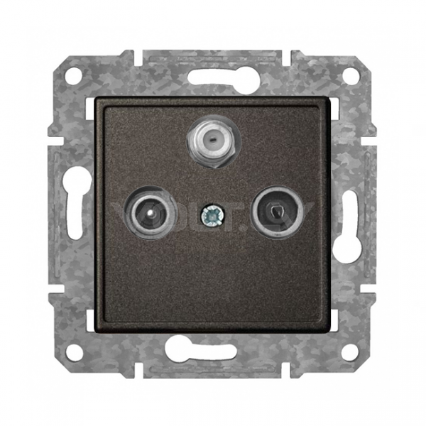 Розетка TV+R+SAT конечная "Антрацит" Epsilon