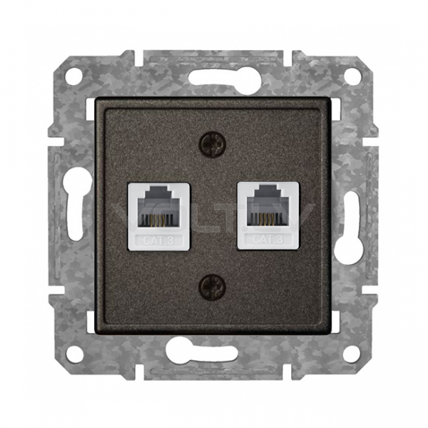 Розетка Телефонная 2xRJ11 "Антрацит" Epsilon