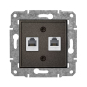 Розетка Телефонная 2xRJ11 "Антрацит" Epsilon
