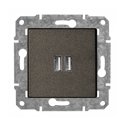 Rozete USB+USB "Antracīts" Epsilon