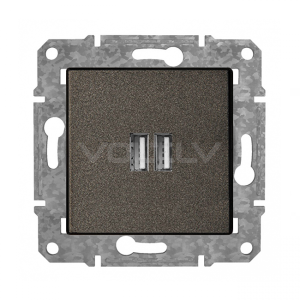 Розетка USB+USB "Антрацит" Epsilon