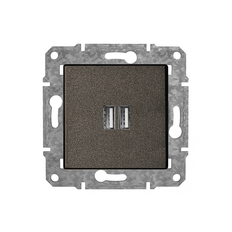 Rozete USB+USB "Antracīts" Epsilon