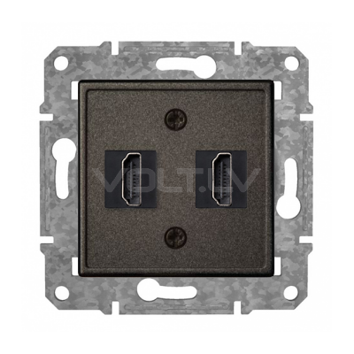 Розетка HDMI+HDMI "Антрацит" Epsilon