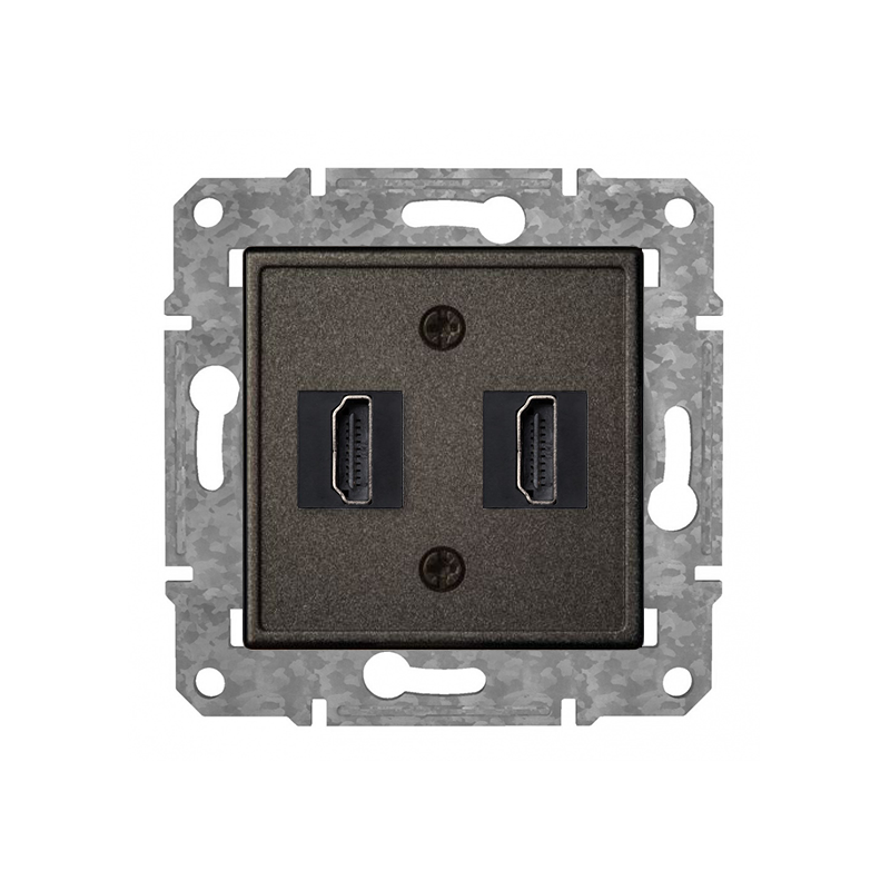 Rozete HDMI+HDMI "Antracīts" Epsilon