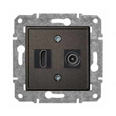 Rozete HDMI+TV "Antracīts" Epsilon