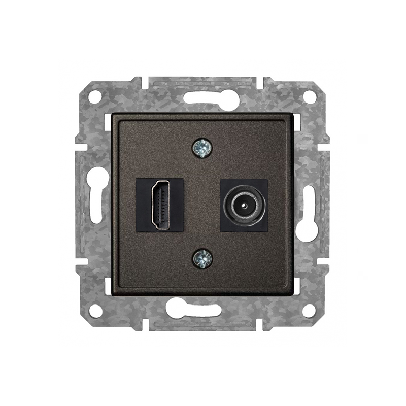 Розетка HDMI+TV "Антрацит" Epsilon