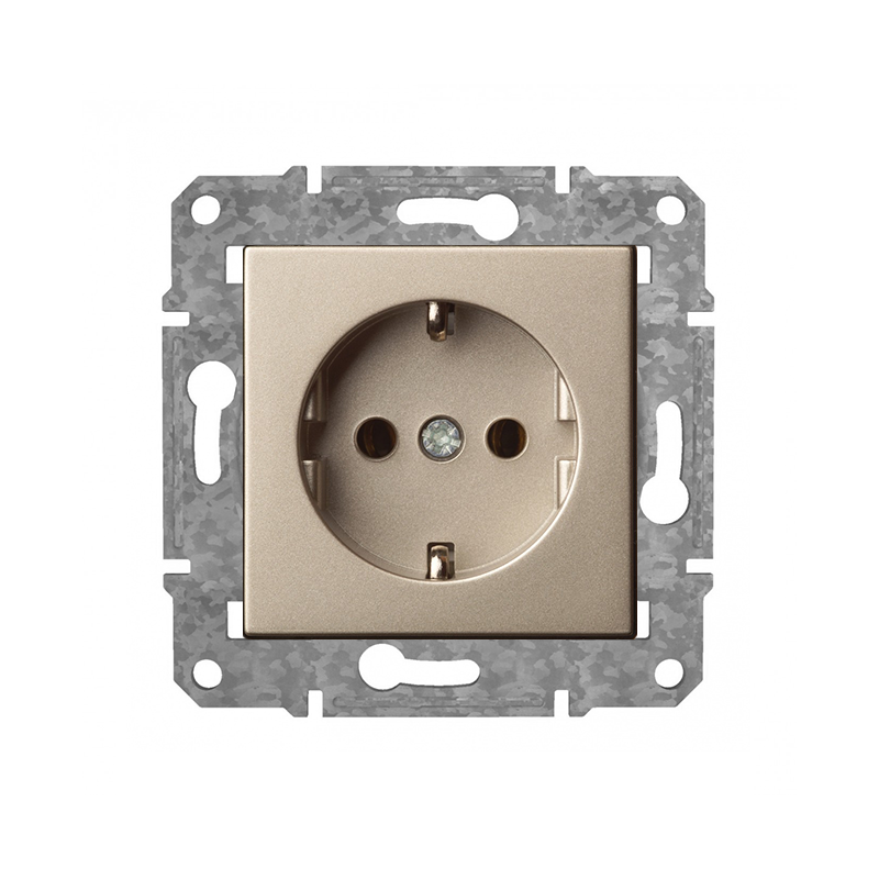Розетка с/з с детской защитой "Шампанский" Epsilon