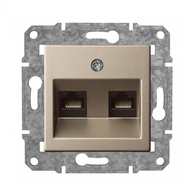 Розетка Компьютерная 2xRJ45 Cat6 "Шампанский" Epsilon