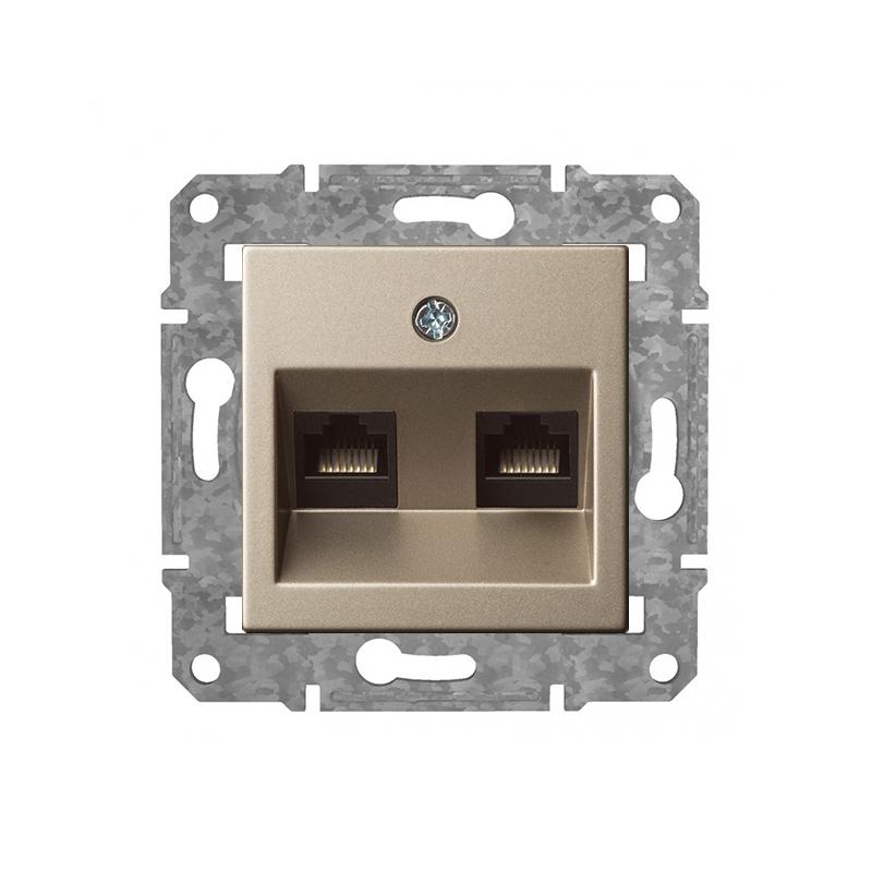 Розетка Компьютерная 2xRJ45 Cat6 "Шампанский" Epsilon