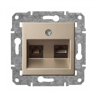 Rozete RJ11 Cat3 X RJ45 Cat6 "Šampanietis" Epsilon