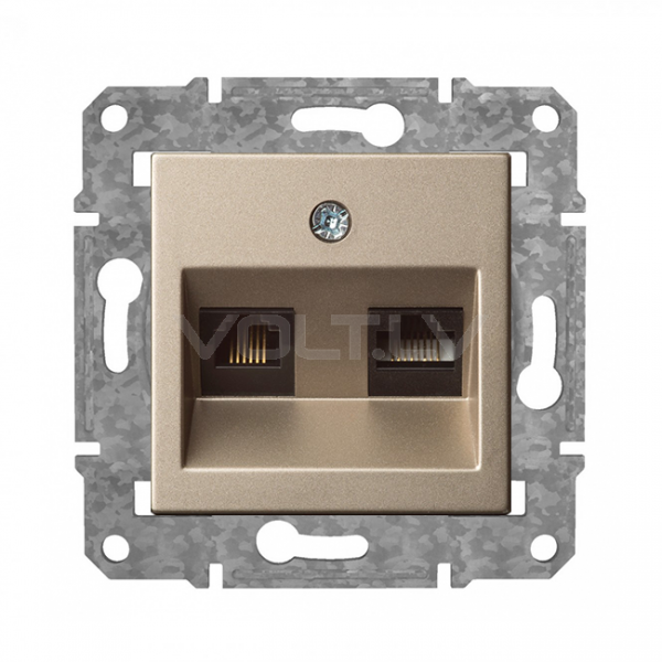 Rozete RJ11 Cat3 X RJ45 Cat6 "Šampanietis" Epsilon