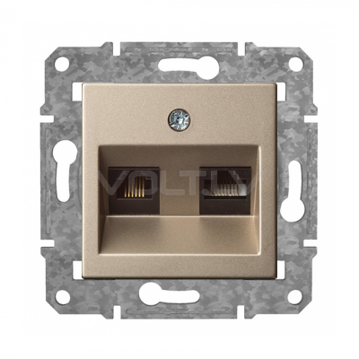 Розетка RJ11 Cat3 X RJ45 Cat6 "Шампанский" Epsilon