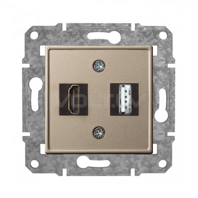 Розетка HDMI+USB "Шампанский" Epsilon