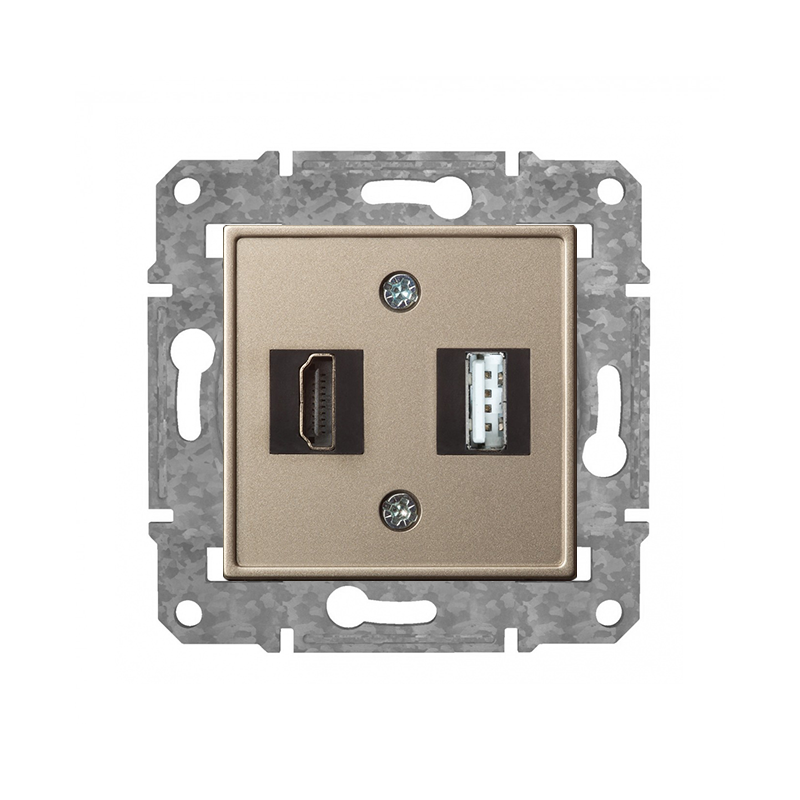 Розетка HDMI+USB "Шампанский" Epsilon