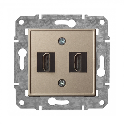 Rozete HDMI+HDMI "Šampanietis" Epsilon