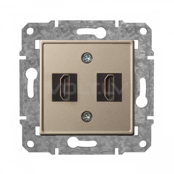 Rozete HDMI+HDMI "Šampanietis" Epsilon