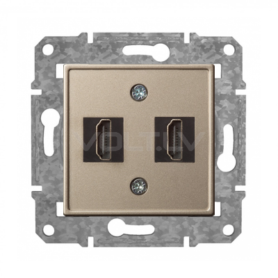 Rozete HDMI+HDMI "Šampanietis" Epsilon