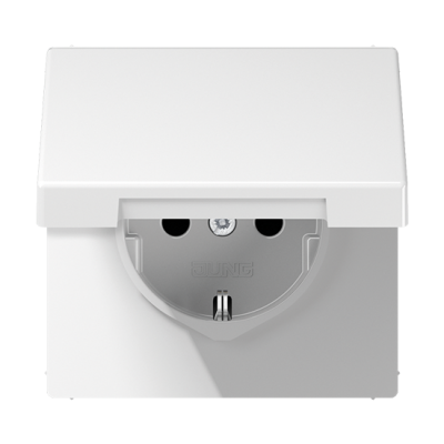 Розетка с/з с крышкой "Белый" LS 990