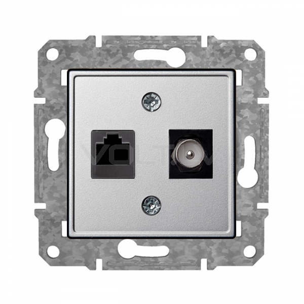 Розетка TV+Data "Алюминий" Epsilon