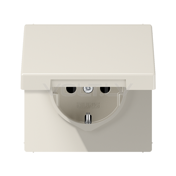 Розетка с/з с крышкой "Бежевый" LS 990