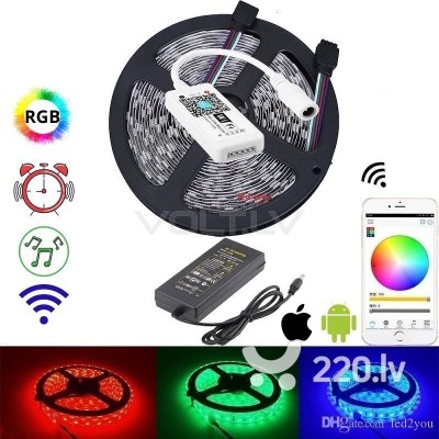 RGB LED lentes komplekts 5m ar WIFI vadību IP20 60leds/m