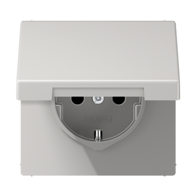 Розетка с/з с крышкой "Серый" LS 990