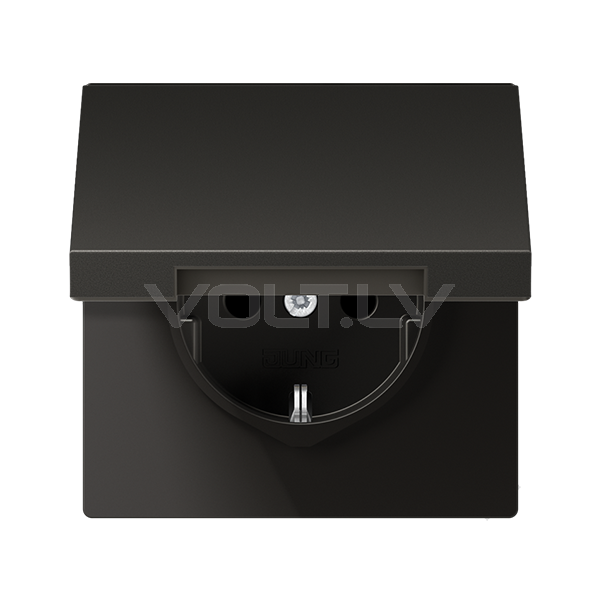 Розетка с/з с крышкой LS Anthrazit