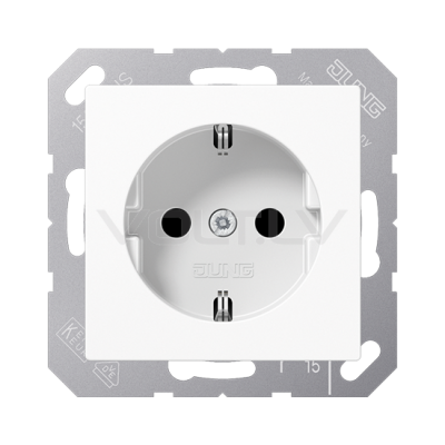 Розетка с/з с детской защитой "Белый" A