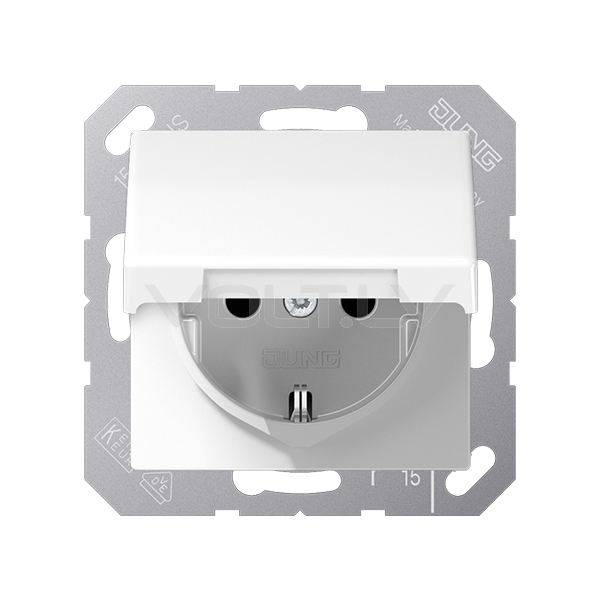 Розетка с/з с крышкой "Белый" A