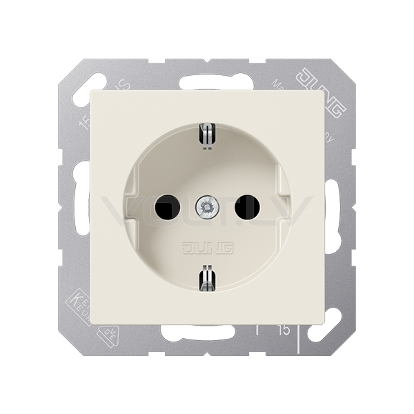 Розетка с/з с детской защитой "Бежевый" AS 500