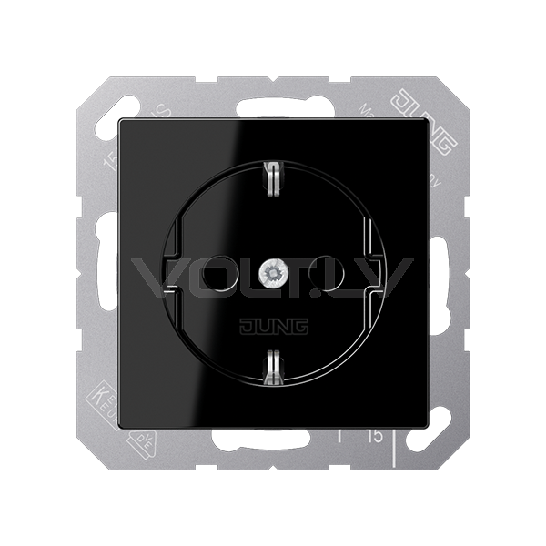 Розетка с/з с детской защитой "Чёрный" A