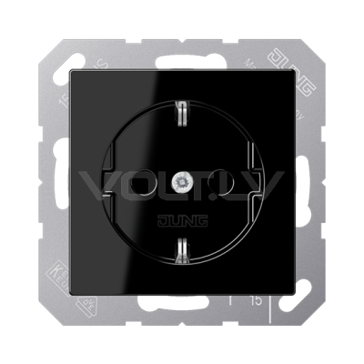 Розетка с/з с детской защитой "Чёрный" A