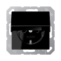 Розетка с/з с крышкой "Чёрный" A