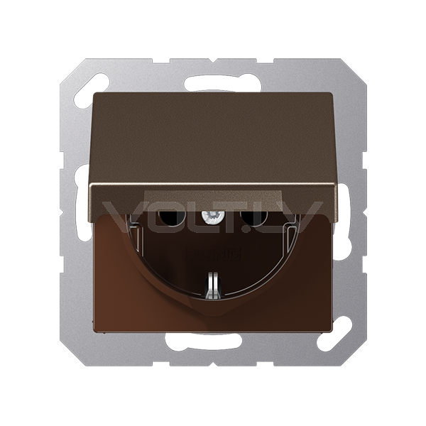 Розетка с/з с крышкой "Мокко" A
