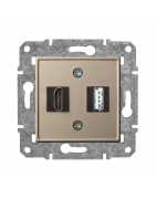 Розетки для HDMI и USB